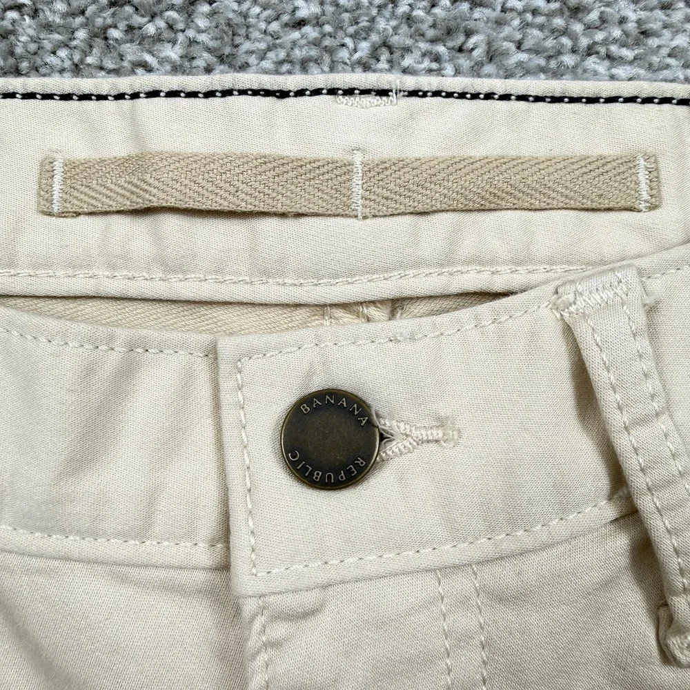 Banana Republic Travel Jeans Mens 31x30 Slim Fit Cream Stretch Pants NWT
